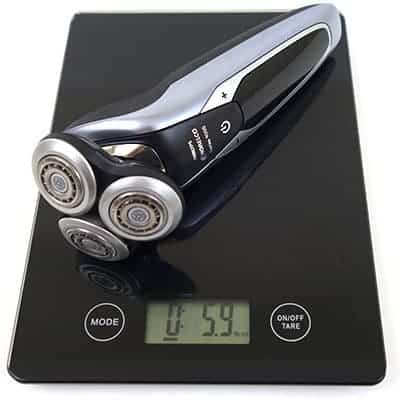 Philips Norelco S9311/84 9300 electric shaver (9000 series) weighed on scales