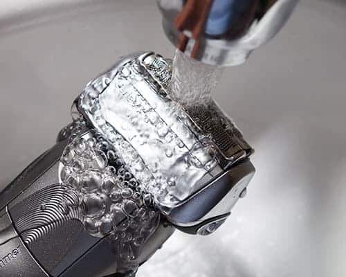 Braun Series 7 790cc-4 electric shaver rinsed under running water