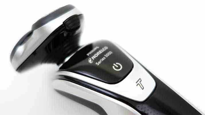 Philips Norelco 5000 Series 5700 and 5500 electric shaver power and turbo mode buttons