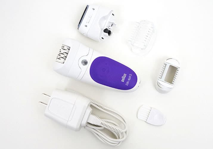 Braun Silk Epil 5 epilator and accessories included in box
