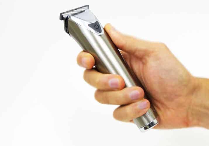 Wahl Lithium Ion Plus beard trimmer held in right hand